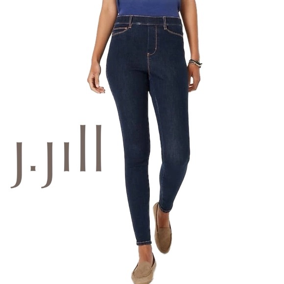 🩶 J. Jill Perfect Pull-On Jegging – Dark Denim | Size Medium - Picture 1 of 10